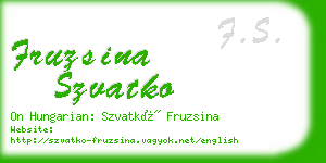 fruzsina szvatko business card